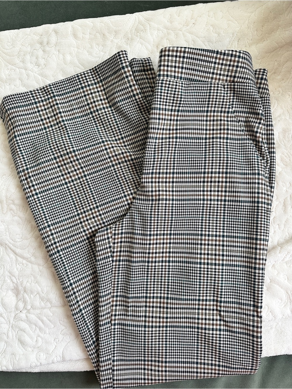 Veronica Beard Black, White & Brown Checked Men’s Dress Pants